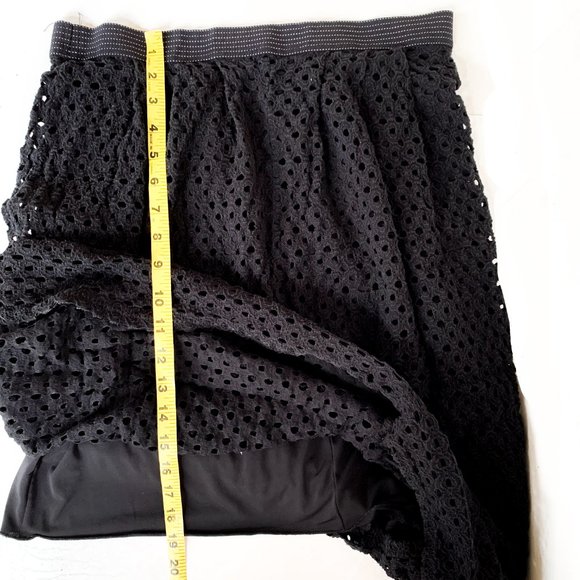 anthropologie weston black eyelet midi skirt L - Picture 5 of 8